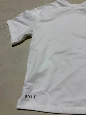 Bylt premium basics White Short-Sleeve essential cropped Crewneck Tee XS thumbnail 2