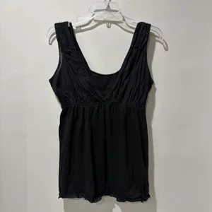 Y2K Converse One Star Black Babydoll Layered Cami Top M‎ Grunge Dark Whimsygoth thumbnail 2