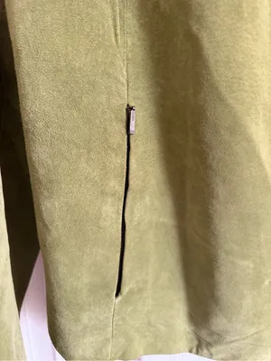 Olive green women’s Alfani moto leather jacket size 1X thumbnail 3