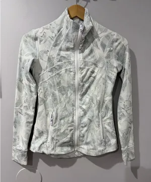 Full Zip Mock Neck Jacket, Size 4 Jasmine White Multi J thumbnail 1