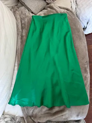 Babaton  green silky midi skirt  thumbnail 7
