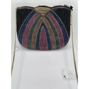 VIntage 1980s La Regale Beaded Art Deco Flapper Geometric Purse thumbnail 8