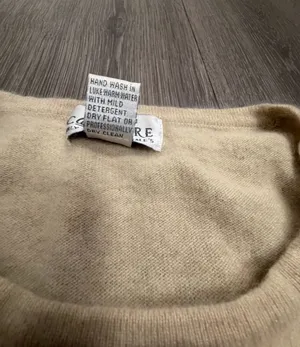 Sutton Studio 100 Cashmere Beige Tan Crewneck Sweater Long Sleeve Womens Large thumbnail 4