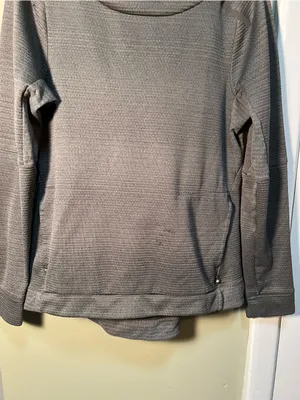REI Co-Op Women's Size Medium Pullover Hoodie Dark Green Textured Marled Quilted thumbnail 3