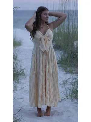 FREE PEOPLE Via Gingham Cotton Seersucker Sundress Creamsicle Combo Eve Medium thumbnail 14