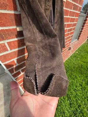 Vintage Margaret Godfrey Leather Suede Jacket Brown 10 thumbnail 8