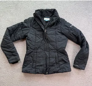 Columbia Omni-Shield Black Insulated Puffer Jacket Womens Small Zip Winter Coat thumbnail 1