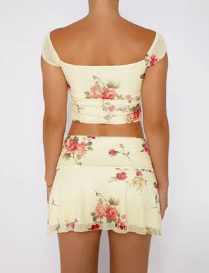 Tiger Mist Feyra Top Floral Crop Small thumbnail 4