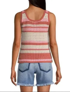 a.n.a Knit Button Sweater Stripe Vest // Size Large thumbnail 2