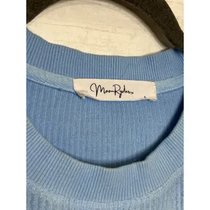 Moon Ryder Small Corded Crewneck Sweatshirt Blue Yellow Cotton Long Sleeve thumbnail 3