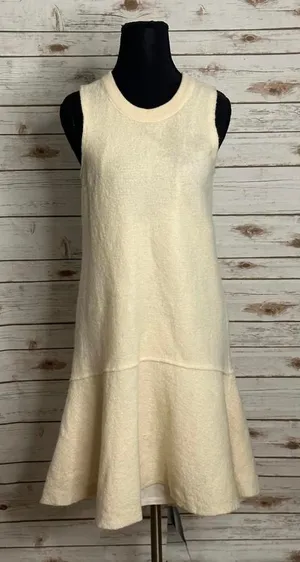 Anthropologie Knitted & Knotted cream wool sleeveless drop waist dress Small thumbnail 1