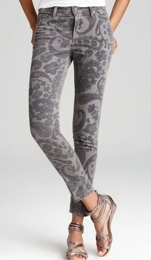 NWT Citizens of Humanity Thompson Paisley Birch Corduroy Mid‎ Rise Skinny Jeans thumbnail 1