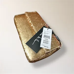 New Nicole‎ Miller Gold Sequin Shoulder Bag Clutch Evening Purse Holiday Party thumbnail 4