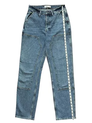 Abercrombie & Fitch Curve Love The Dad High Rise Double Knee Straight Jeans Sz 4 thumbnail 10
