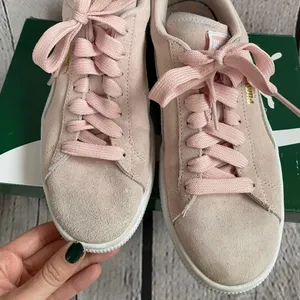 MOVING SALE! Blush pink and cream Puma suede classic sneakers! thumbnail 2