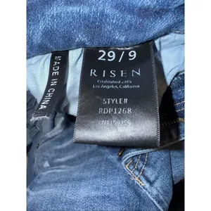 Risen Jeans Dark Wash Distressed Wide Leg Raw Hem 9/29 #776 thumbnail 11