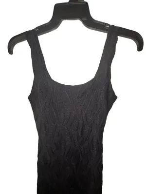 NWT Iris Black Textured Ripple Midi Dress Small thumbnail 2