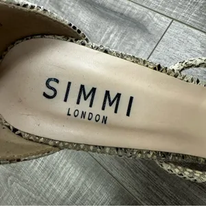 Simmi London Myra Snake Block Heeled Sandals in Beige Snake Size 7 thumbnail 5