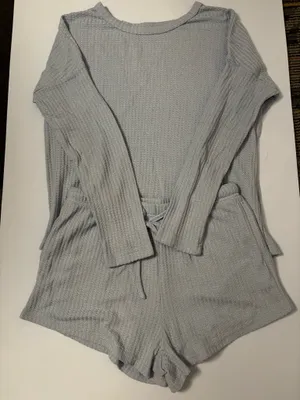 Blue Long Sleeve & Shorts Set thumbnail 1