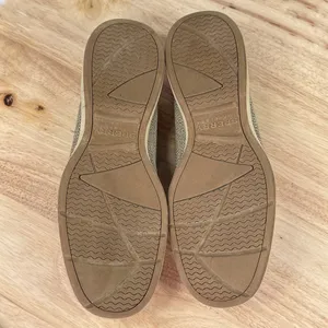 Sperry Top Sider Laguna Leather Canvas Slip On Loafer Boat Shoes‎ Tan Blue 8 thumbnail 8