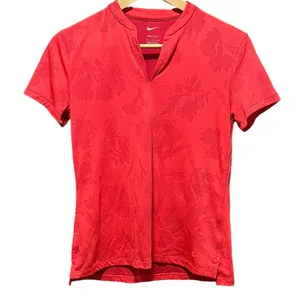 NIKE WOMEN DRI FIT VICTORY GOLF V-Neck POLO Size‎ Small Red thumbnail 4