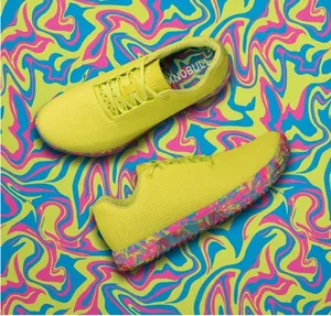 NOBULL Neon Yellow Sneakers with Multicolor Sole thumbnail 1