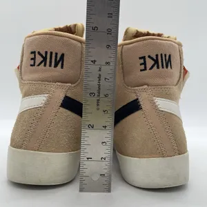 Nike Womens 7 Shoes Shoes Blazer Mid Rebel XX Bio‎ Beige Suede Sneakers Side Zip thumbnail 5