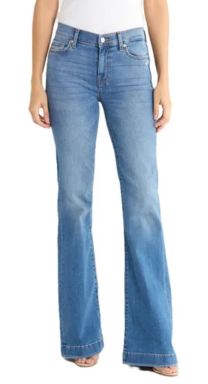 NWT 7 For All Mankind Tailorless Dojo Wide Leg‎ Trouser Jeans Mid Rise 28 thumbnail 1
