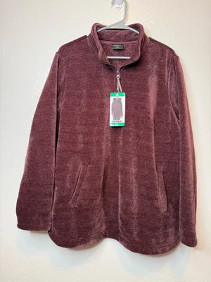 32 Degrees Heat Burgundy Purple Quarter Zip Pullover Cozy Size XL New Winter thumbnail 3