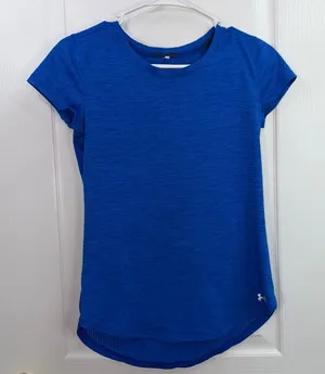 Under Armour blue Crewcut short‎ sleeve activewear athletic dri-fit shirt small thumbnail 1