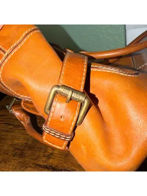Vintage Michael Kors Leather Saddlebag Bag Purse weekend luggage vacation travel thumbnail 7