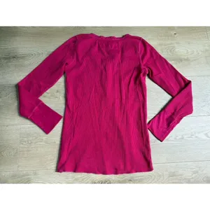 EUC Womens American Eagle y2k vintage henley thermal pink stretch size M thumbnail 2