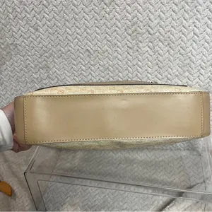 Liz Claiborne Y2K Tan Monogram Straw‎ Texture Preppy Shoulder Bag thumbnail 6