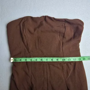 Wild Fable NWT 60O Womens Strapless Wide Leg Jumpsuit Brown Small‎ W9ZZEP thumbnail 9