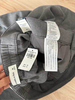 Abercrombie & Fitch Medium Long NEW Grey Slim Straight High Rise Trousers Office thumbnail 3