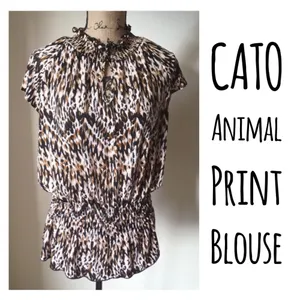 Bundle 4/$25 Offer! CATO Animal Print Blouse - Brown and Black Size XL thumbnail 8