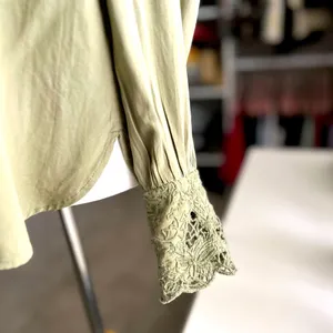 LOFT Olive Green Lace Top Small NWT thumbnail 2