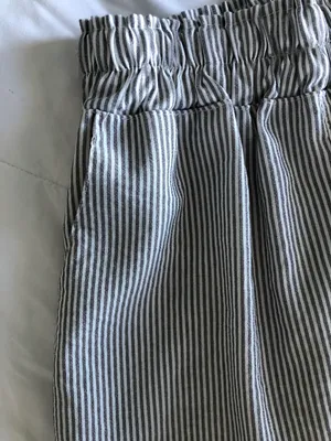 Brandy Gray And White Striped Flowy Shorts thumbnail 3