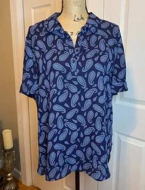 CATO Size XL High Low Summer Blouse Top w/ Collar thumbnail 2
