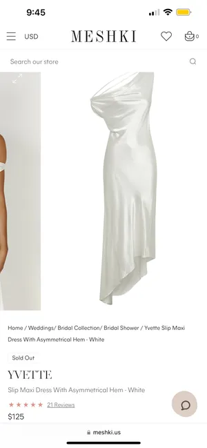 YVETTE Slip Maxi Dress With Asymmetrical Hem - White thumbnail 4