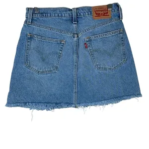 Levi's Mini Skirt Womens 27 Medium Wash Denim Distressed Frayed Hem Casual Y2K thumbnail 4
