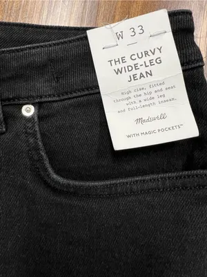 Madewell The Curvy Wide-Leg Jean in Black Frost Super Stretch Size 33 NWT thumbnail 10