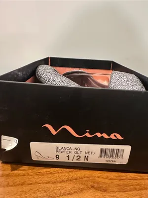 Nina Sparkling Silver Pointed Toe Pumps thumbnail 7