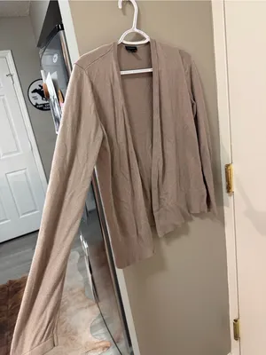 Ann Taylor Open-Front Layering Cardigan - tan/natural - Medium thumbnail 4