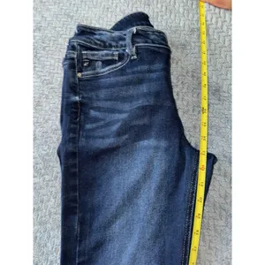 KanCan High Rise‎ Flare Jeans Dark Wash Button Fly Frayed Hem Size 30 thumbnail 10