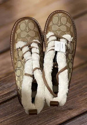IMANI JACQUARD BOOT KHAKI/SADDLE CE318 KH/SD Size 6.5B thumbnail 1