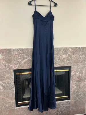 Reformation Neva Silk Dress Navy Size 8 thumbnail 7