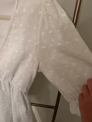 Blue Blush White Puff Sleeve Mini Dress thumbnail 4