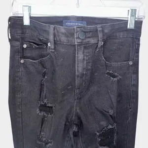 Aeropostale High Rise Jeggings Size 8 Distressed‎ Denim Grunge Punk Streetwear thumbnail 9