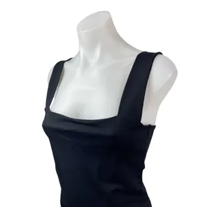 Abercrombie & Fitch Women's Black Square Neck Tank Thong Bodysuit Top Size M thumbnail 3